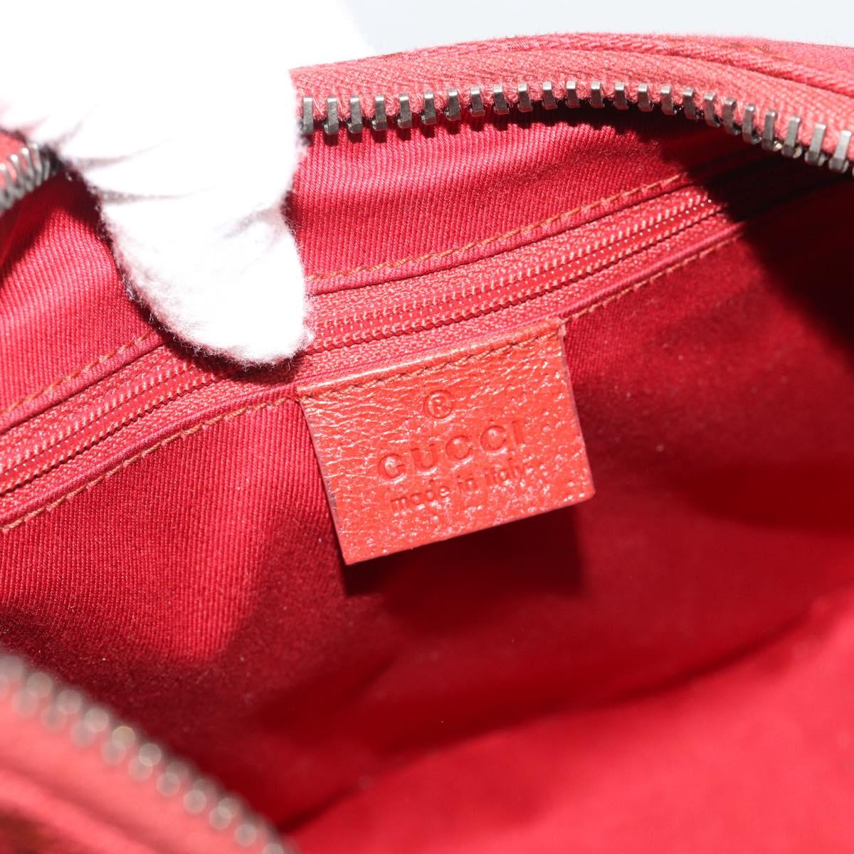 GUCCI GG Canvas Shoulder Bag Red Silver 115003 Auth 192709A