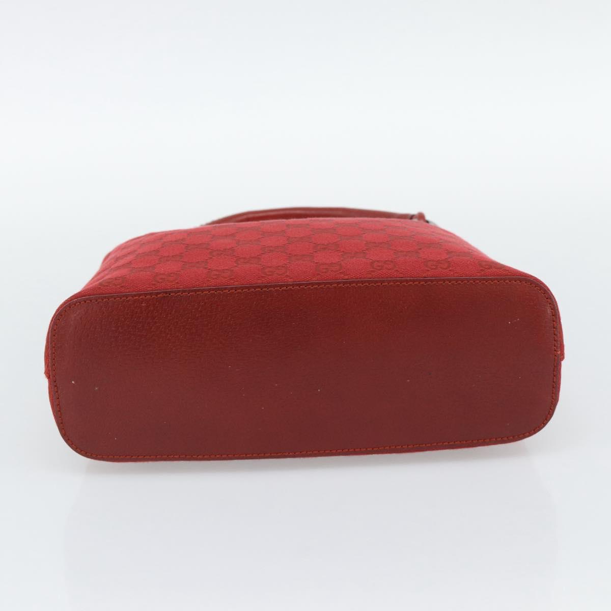 GUCCI GG Canvas Shoulder Bag Red Silver 115003 Auth 192709A
