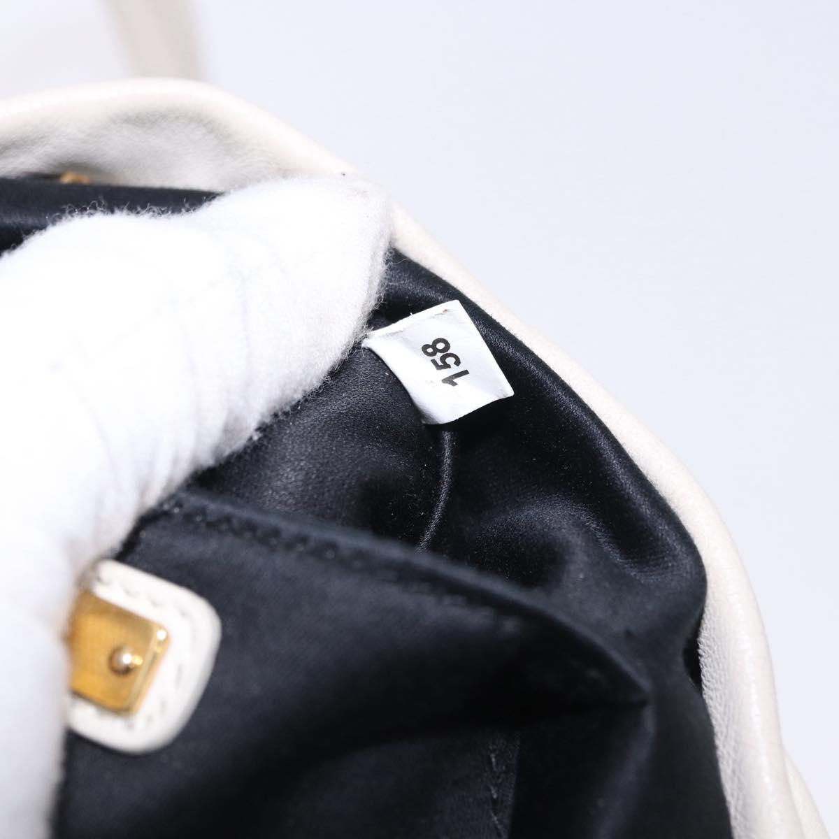 Miu Miu Matelasse Shoulder Bag Leather White Gold Tone Auth 192710A