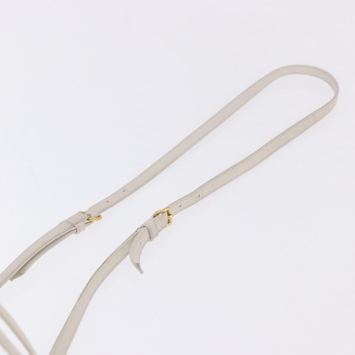 Miu Miu Matelasse Shoulder Bag Leather White Gold Tone Auth 192710A