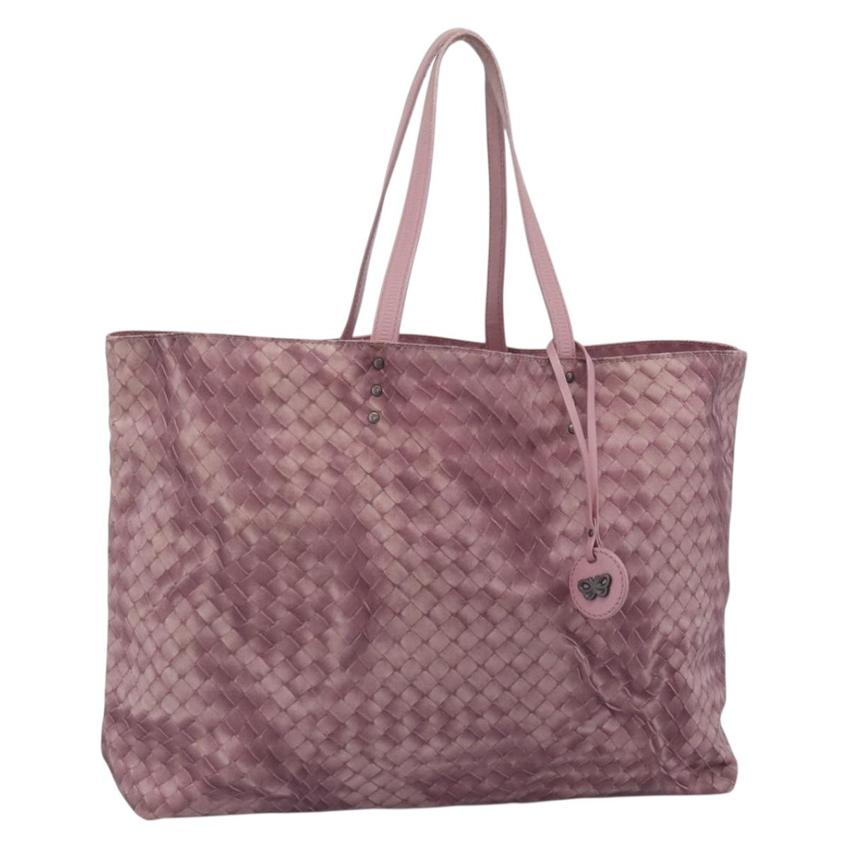 BOTTEGA VENETA INTRECCIATO Tote Bag Nylon Pink Auth 192712A