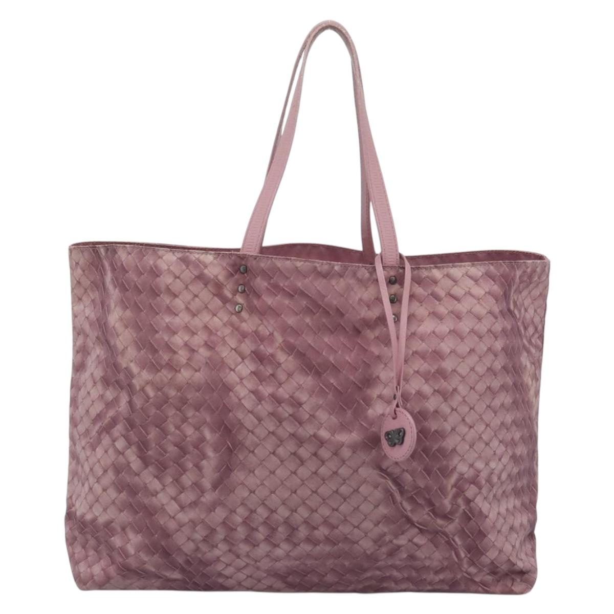 BOTTEGA VENETA INTRECCIATO Tote Bag Nylon Pink Auth 192712A