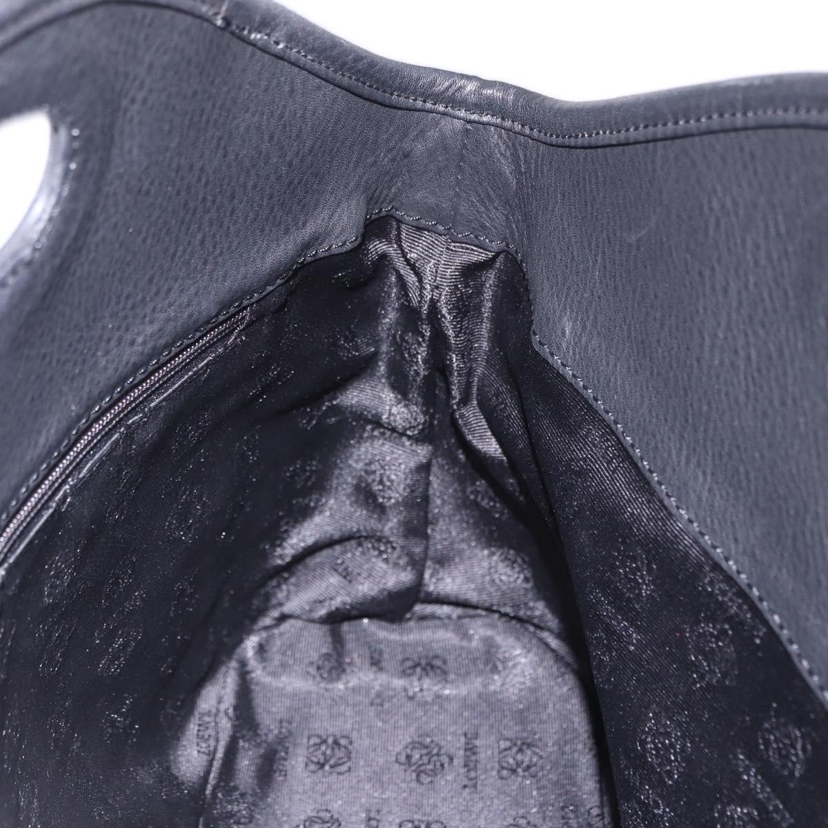 LOEWE Hand Bag Suede Black Auth 192713A
