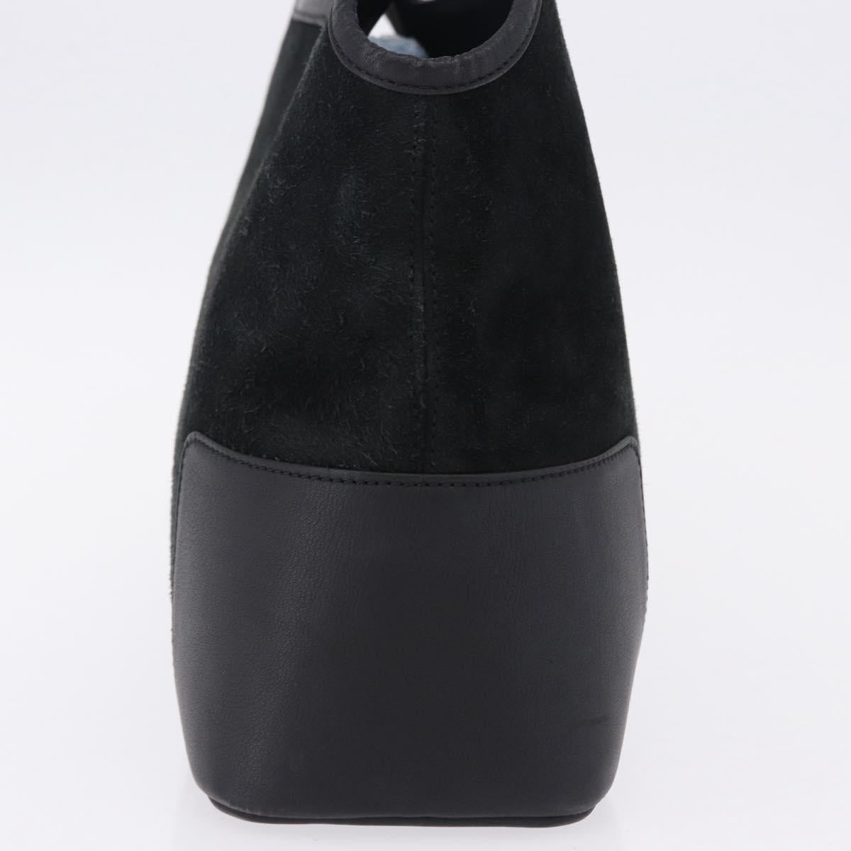 LOEWE Hand Bag Suede Black Auth 192713A