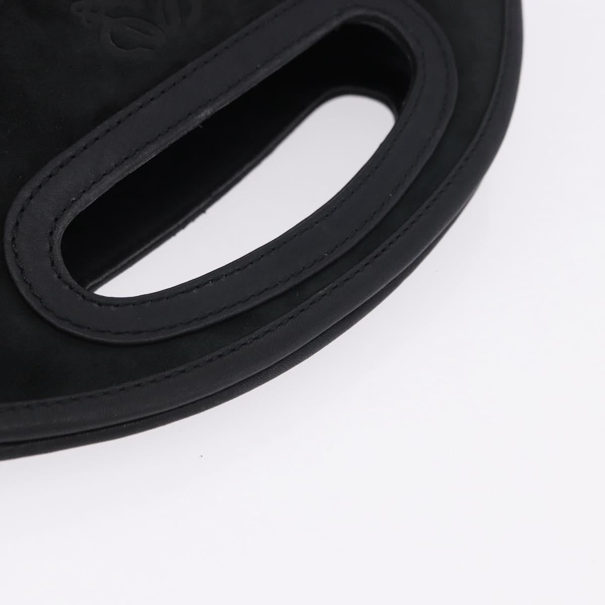 LOEWE Hand Bag Suede Black Auth 192713A