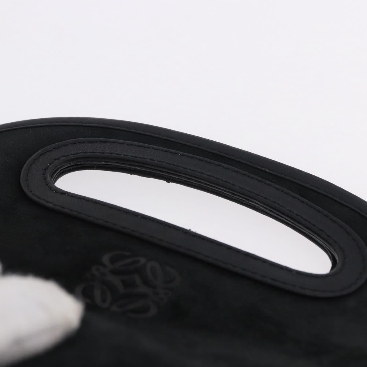 LOEWE Hand Bag Suede Black Auth 192713A