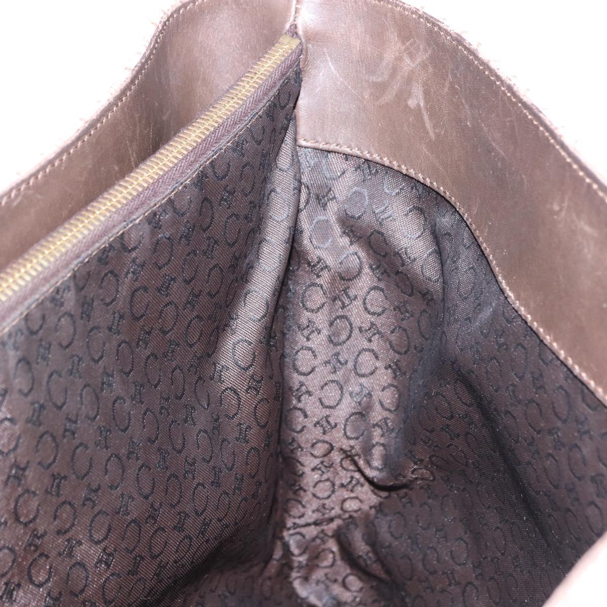 CELINE C Macadam Tote Bag Canvas Ivory Brown Auth 192715