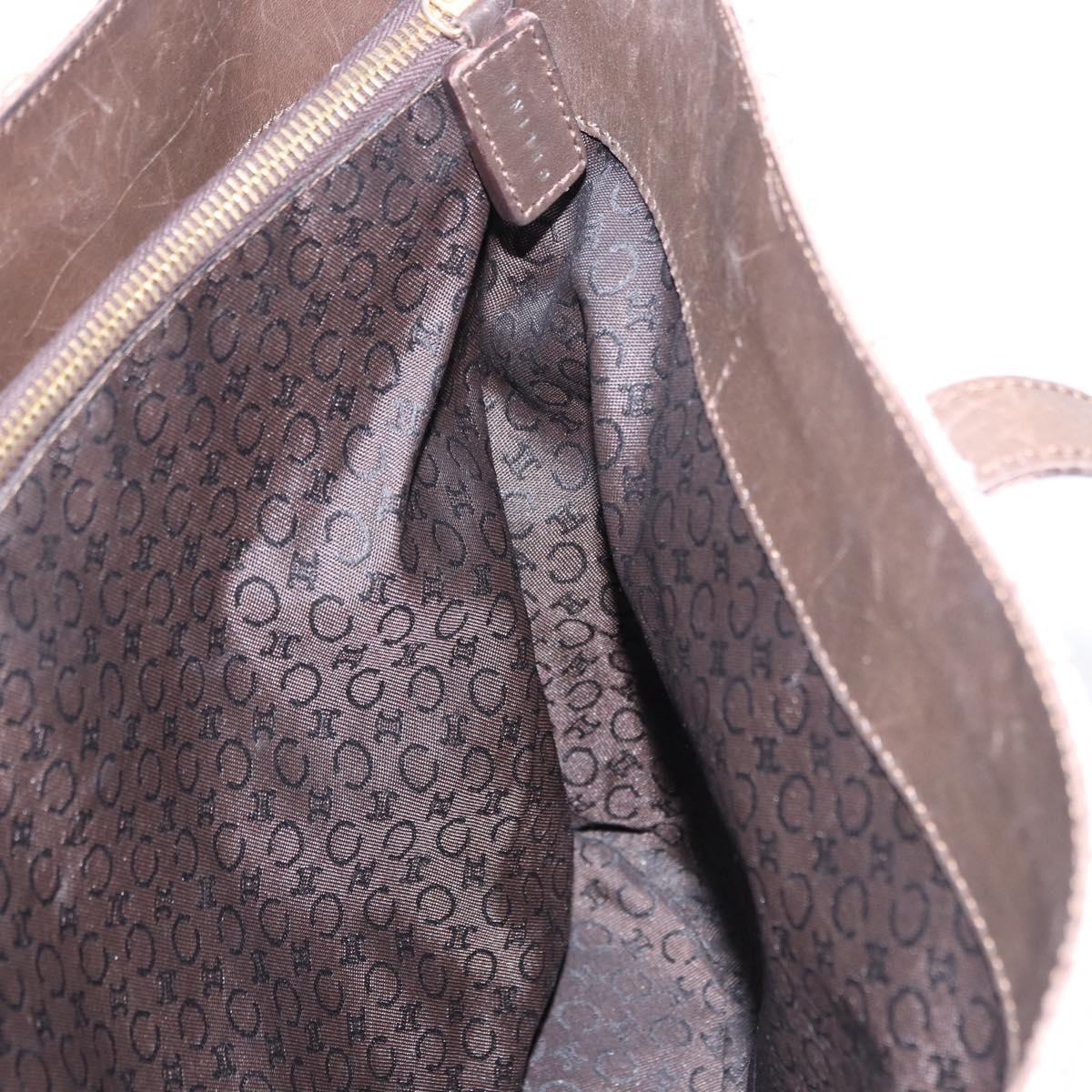 CELINE C Macadam Tote Bag Canvas Ivory Brown Auth 192715