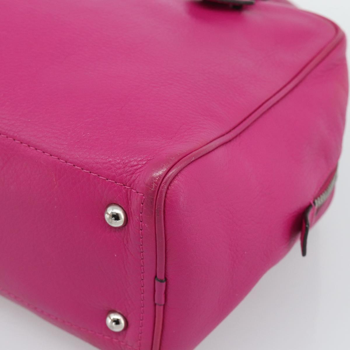 LOEWE Heritage Hand Bag Leather Pink Silver Auth 192717