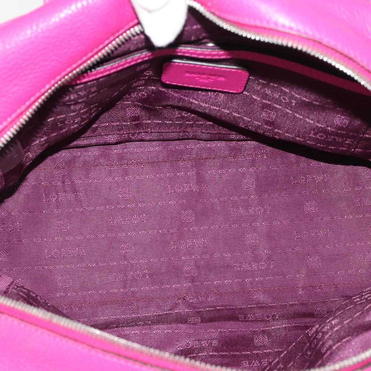 LOEWE Heritage Hand Bag Leather Pink Silver Auth 192717