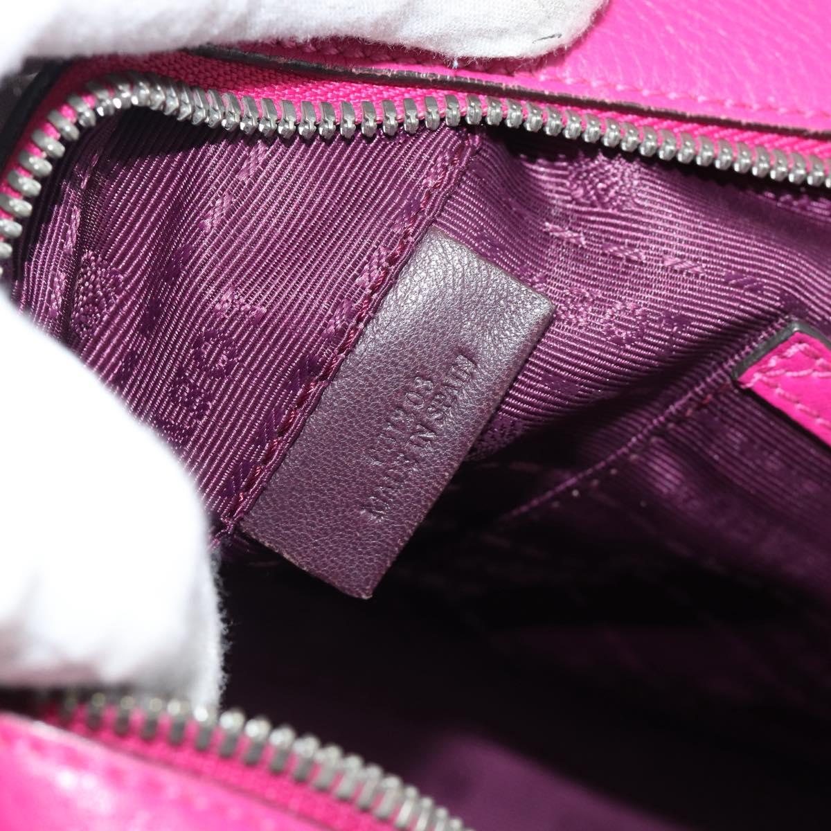 LOEWE Heritage Hand Bag Leather Pink Silver Auth 192717