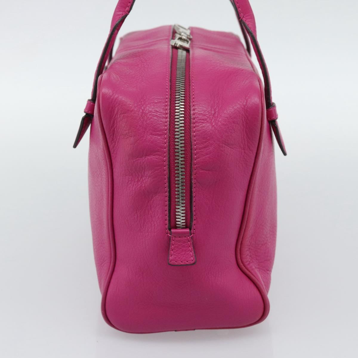 LOEWE Heritage Hand Bag Leather Pink Silver Auth 192717