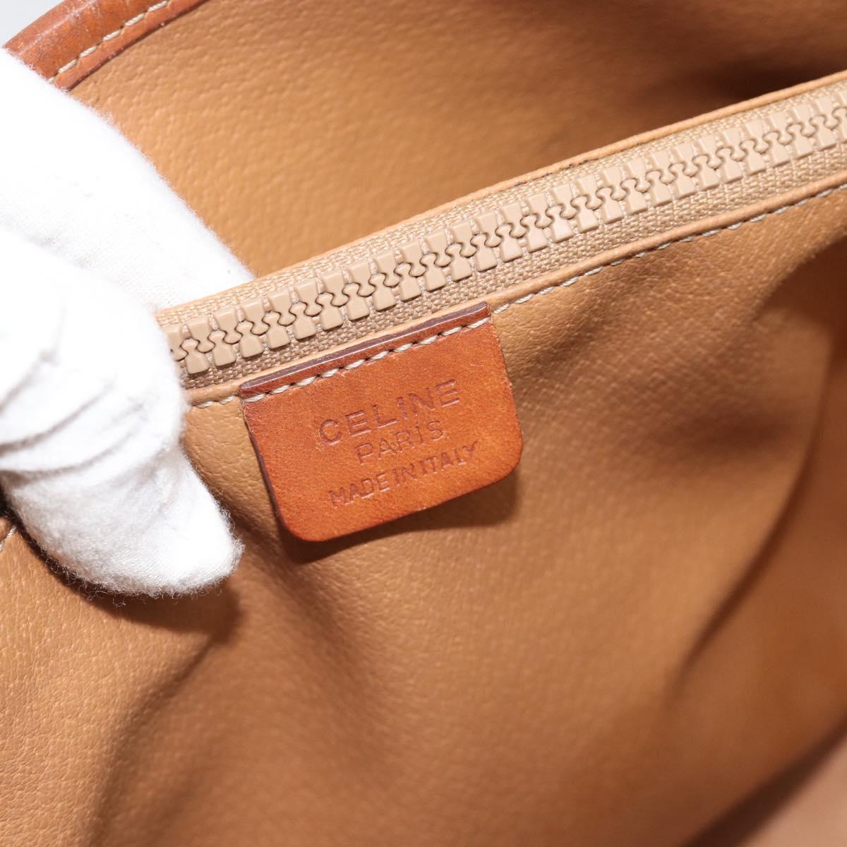 CELINE Macadam Tote Bag PVC Leather Brown Gold Tone Auth 192720