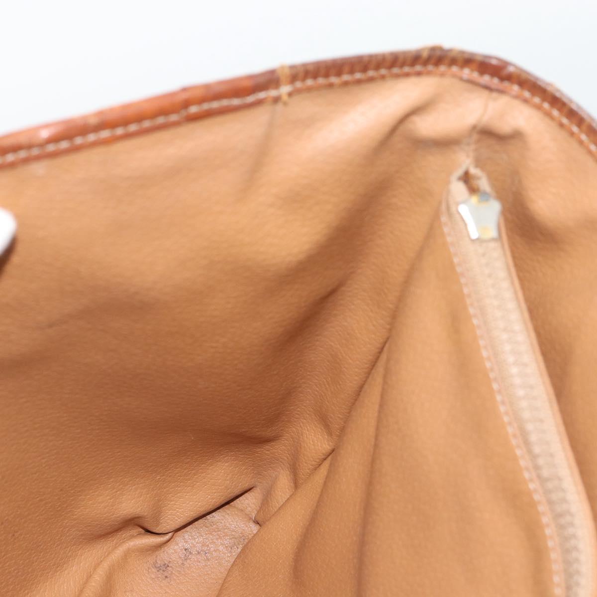 CELINE Macadam Tote Bag PVC Leather Brown Gold Tone Auth 192720
