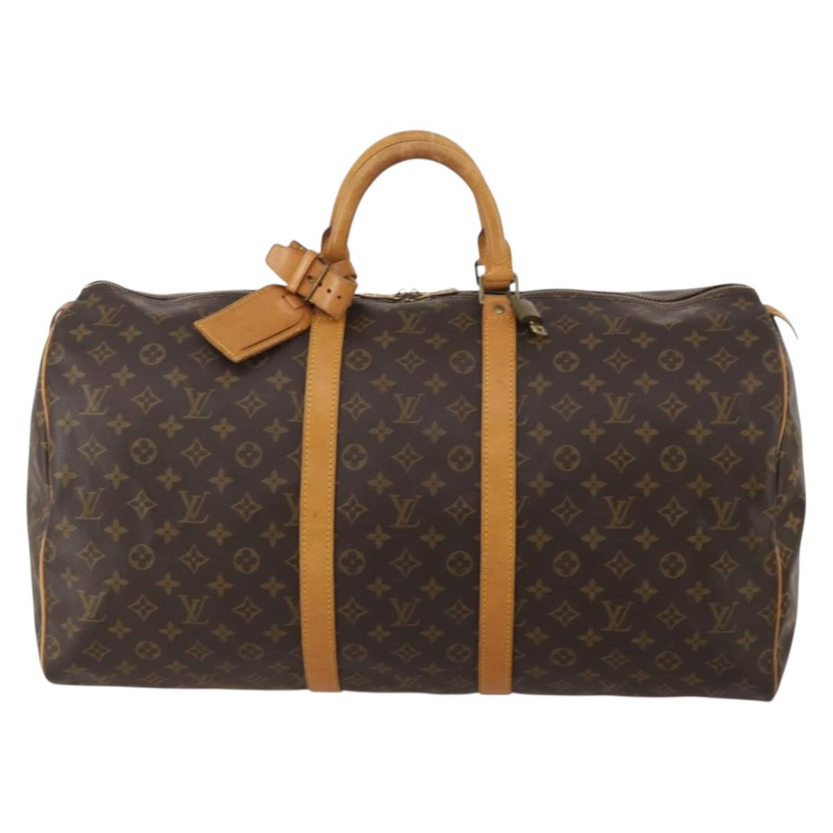 LOUIS VUITTON Monogram Keepall 55 Boston Bag M41424 LV Auth 192722A