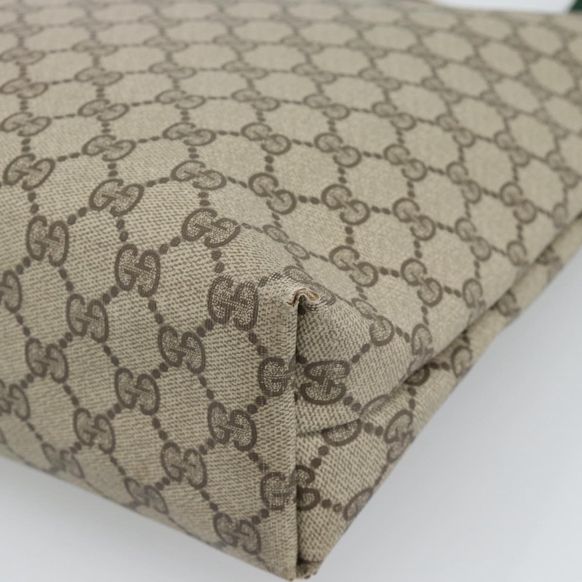 GUCCI GG Supreme Tote Bag PVC Leather Beige Auth 192725