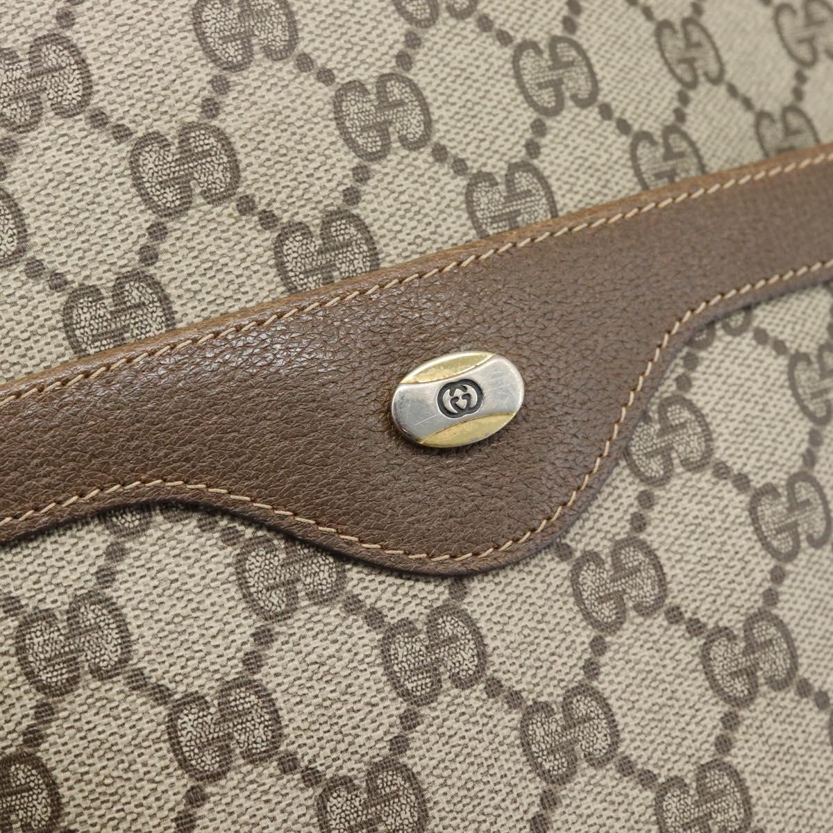 GUCCI GG Supreme Tote Bag PVC Leather Beige Auth 192725