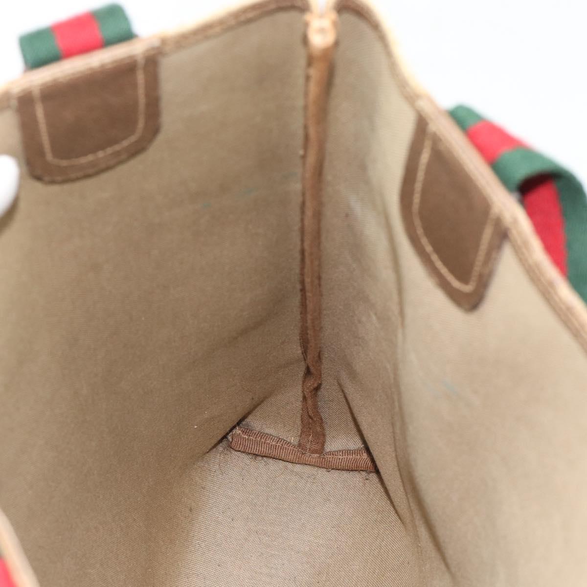 GUCCI GG Supreme Tote Bag PVC Leather Beige Auth 192725