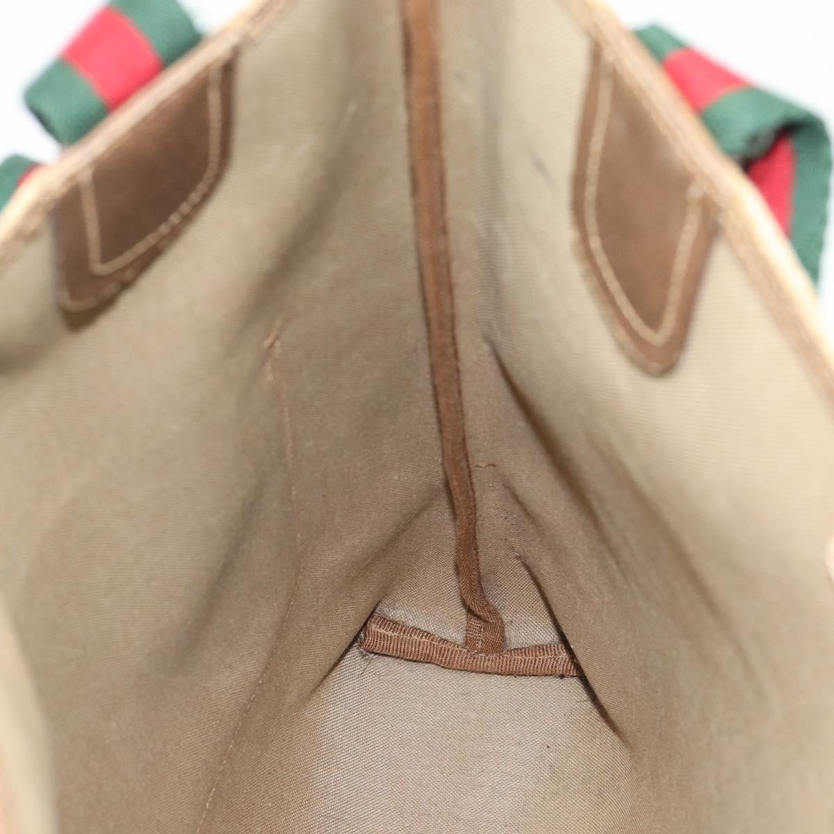 GUCCI GG Supreme Tote Bag PVC Leather Beige Auth 192725