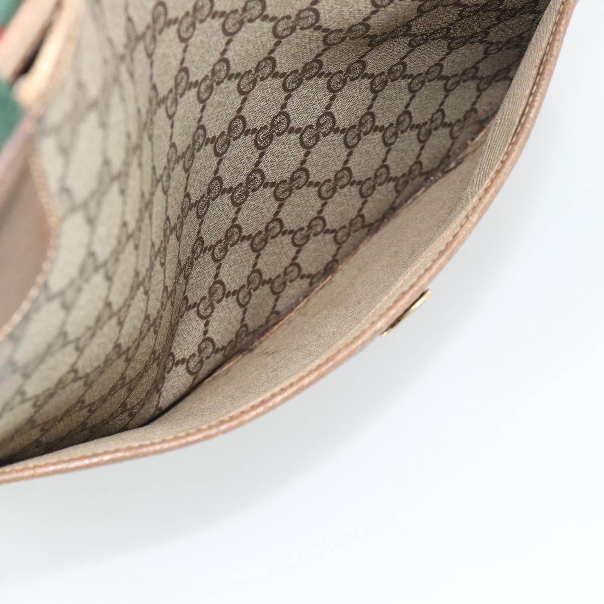 GUCCI GG Supreme Tote Bag PVC Leather Beige Auth 192725