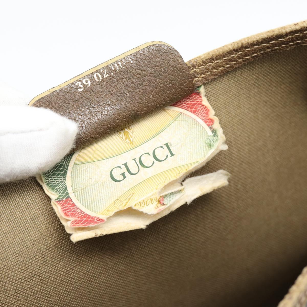 GUCCI GG Supreme Tote Bag PVC Leather Beige Auth 192725