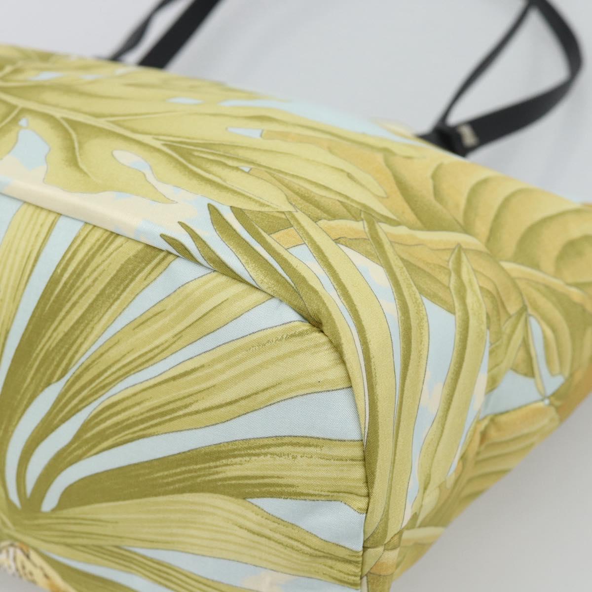 Salvatore Ferragamo Tote Bag Nylon Yellow Silver Auth 192729A