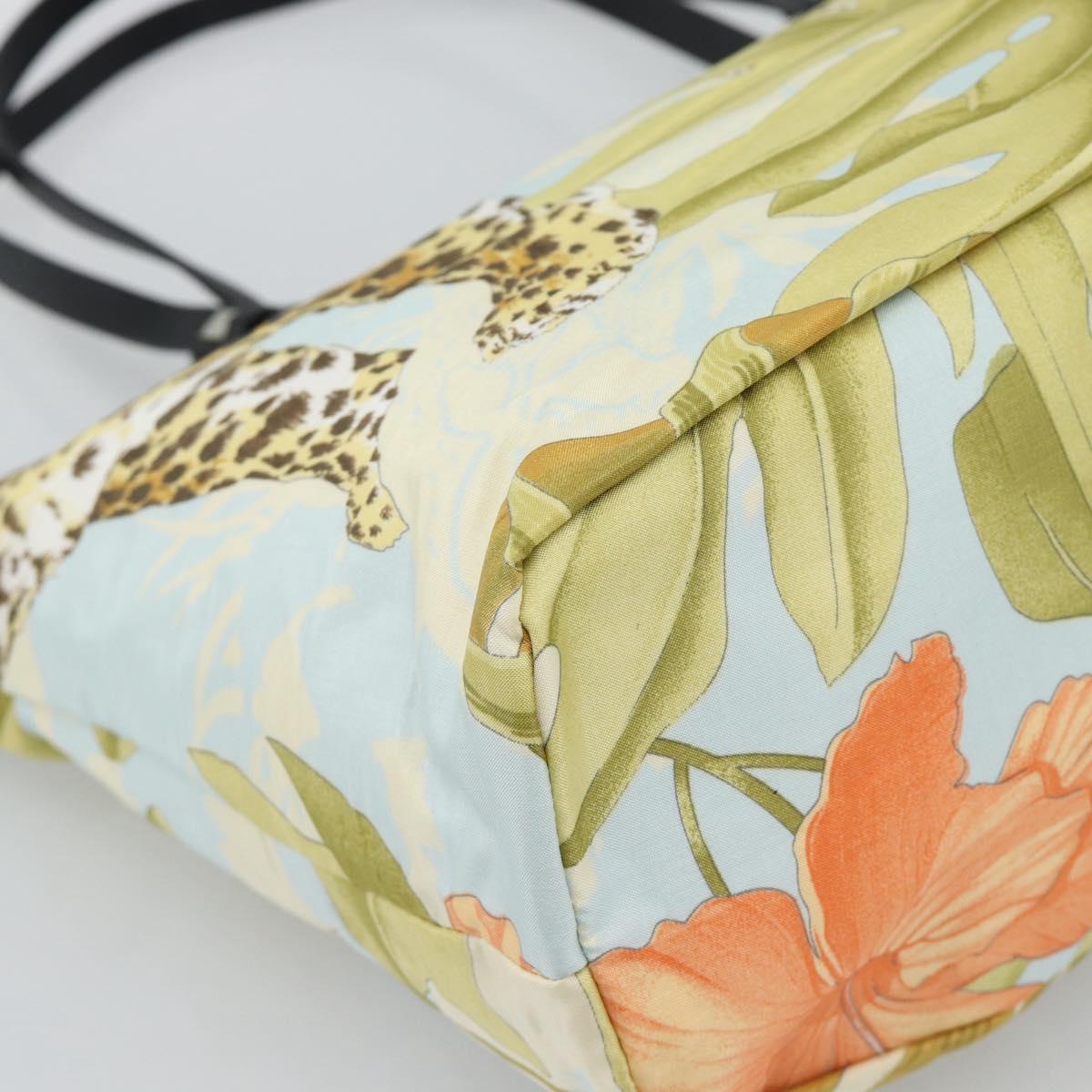 Salvatore Ferragamo Tote Bag Nylon Yellow Silver Auth 192729A