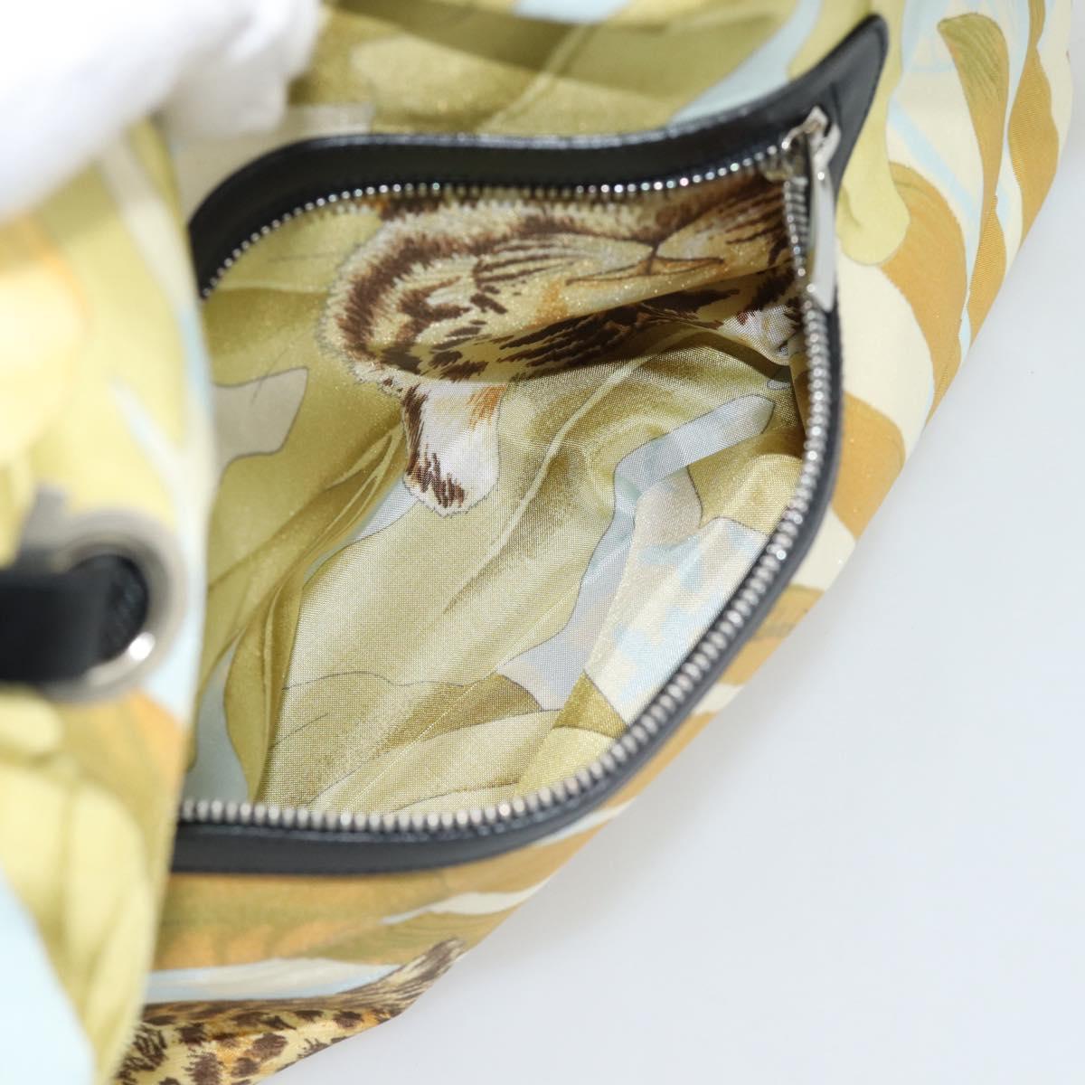Salvatore Ferragamo Tote Bag Nylon Yellow Silver Auth 192729A
