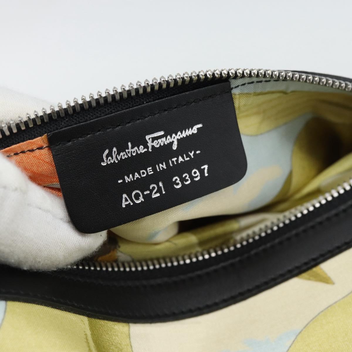 Salvatore Ferragamo Tote Bag Nylon Yellow Silver Auth 192729A