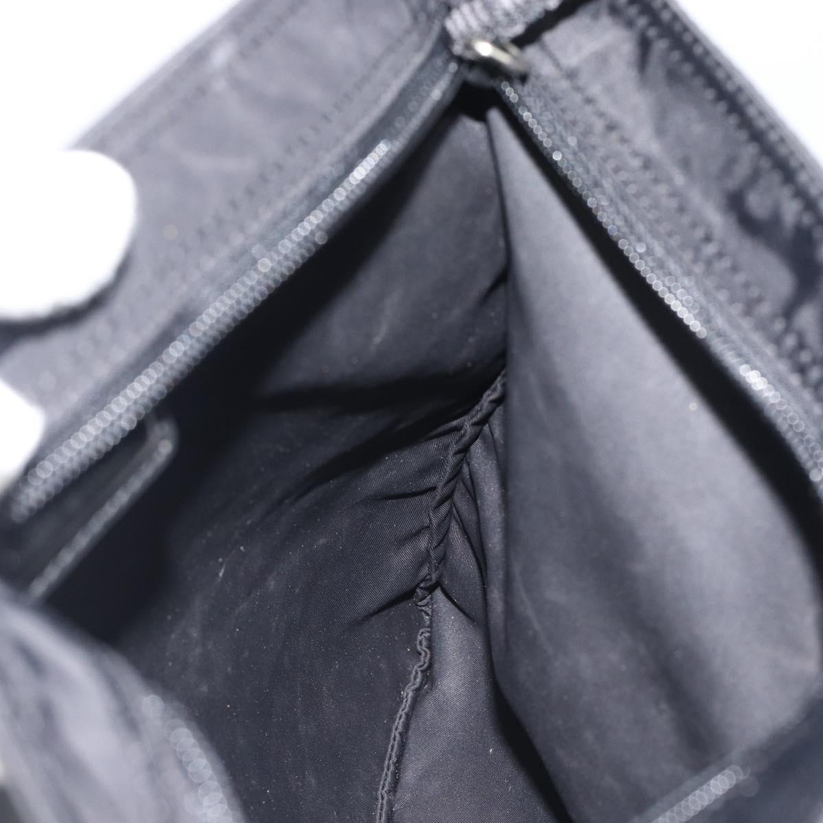PRADA Shoulder Bag Nylon Black Silver Auth 192732A