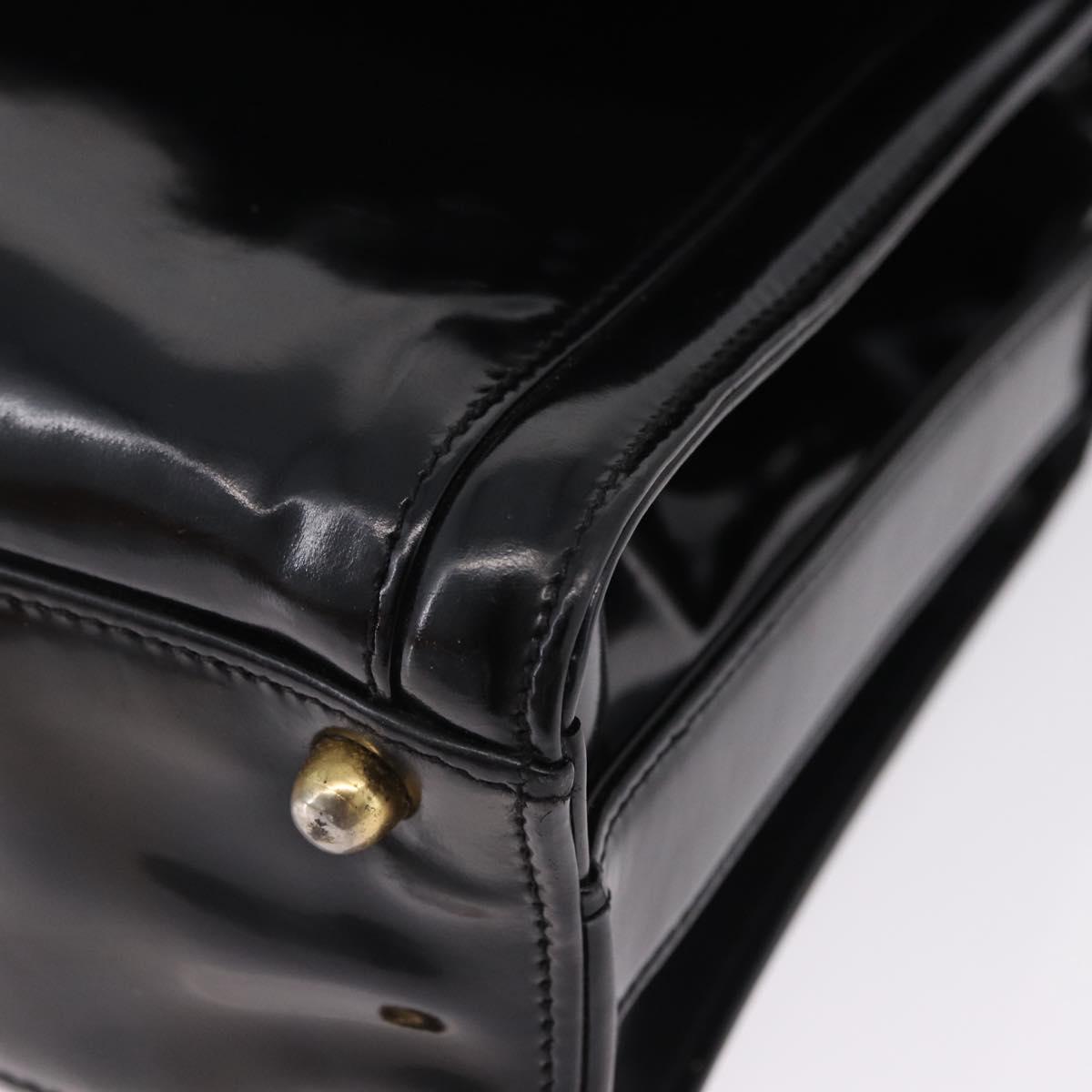 CHANEL Shoulder Bag Patent Black CC Auth 192734