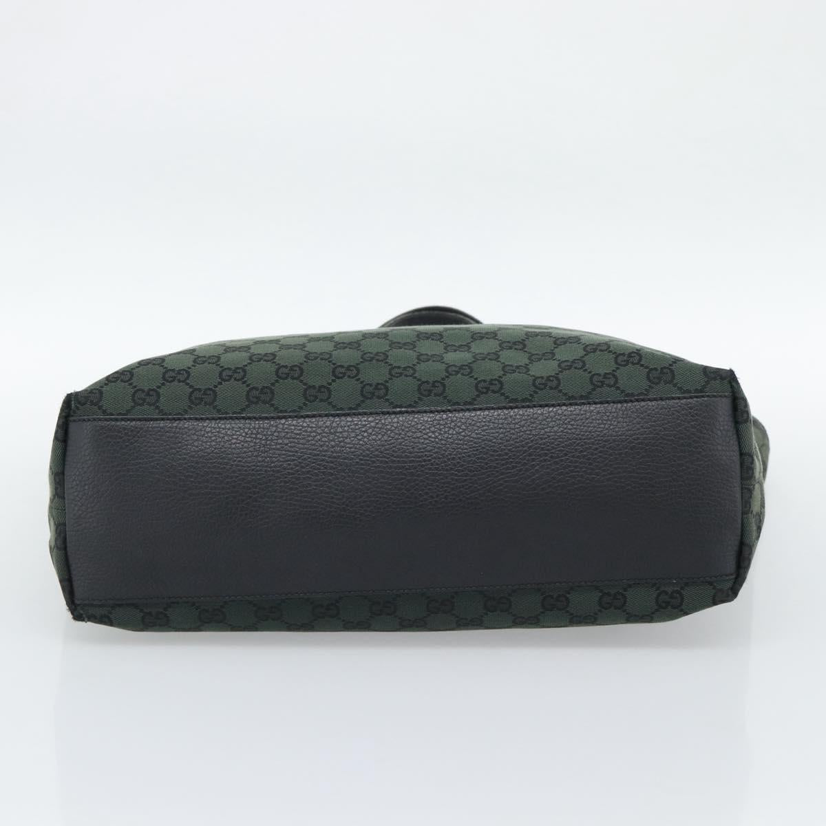 GUCCI GG Canvas Tote Bag Outlet Black Khaki 238696 Auth 192737