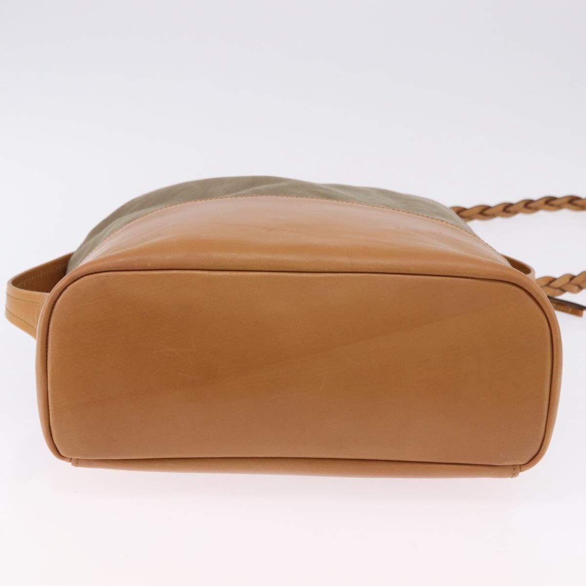 GUCCI Shoulder Bag Canvas Green Beige 110233 Auth 192739A