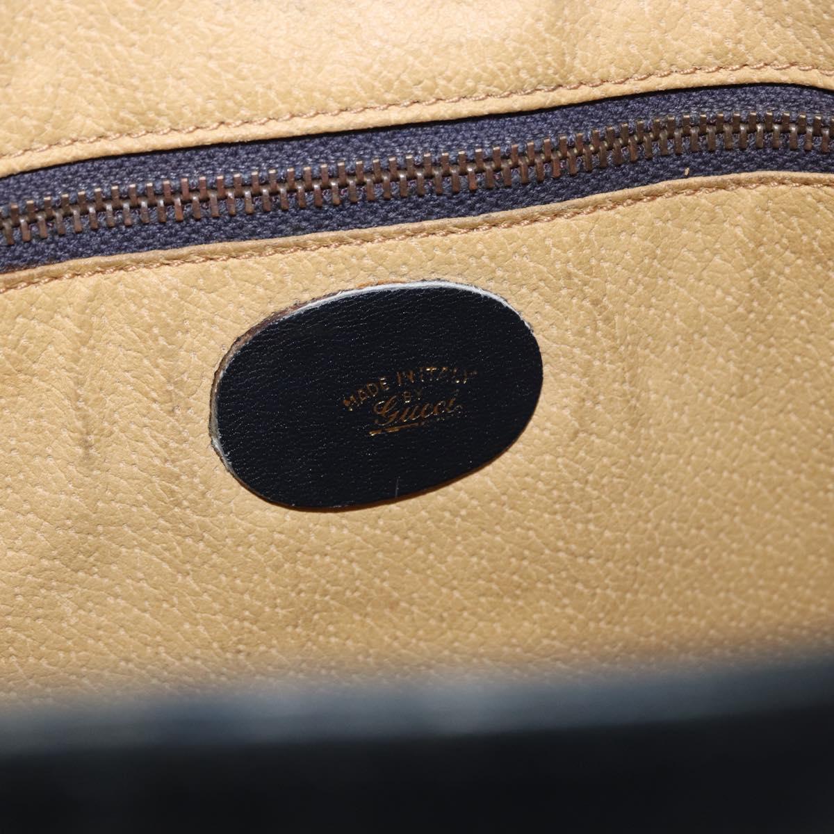 GUCCI GG Supreme Shoulder Bag PVC Leather Navy Gold Tone Auth 192742