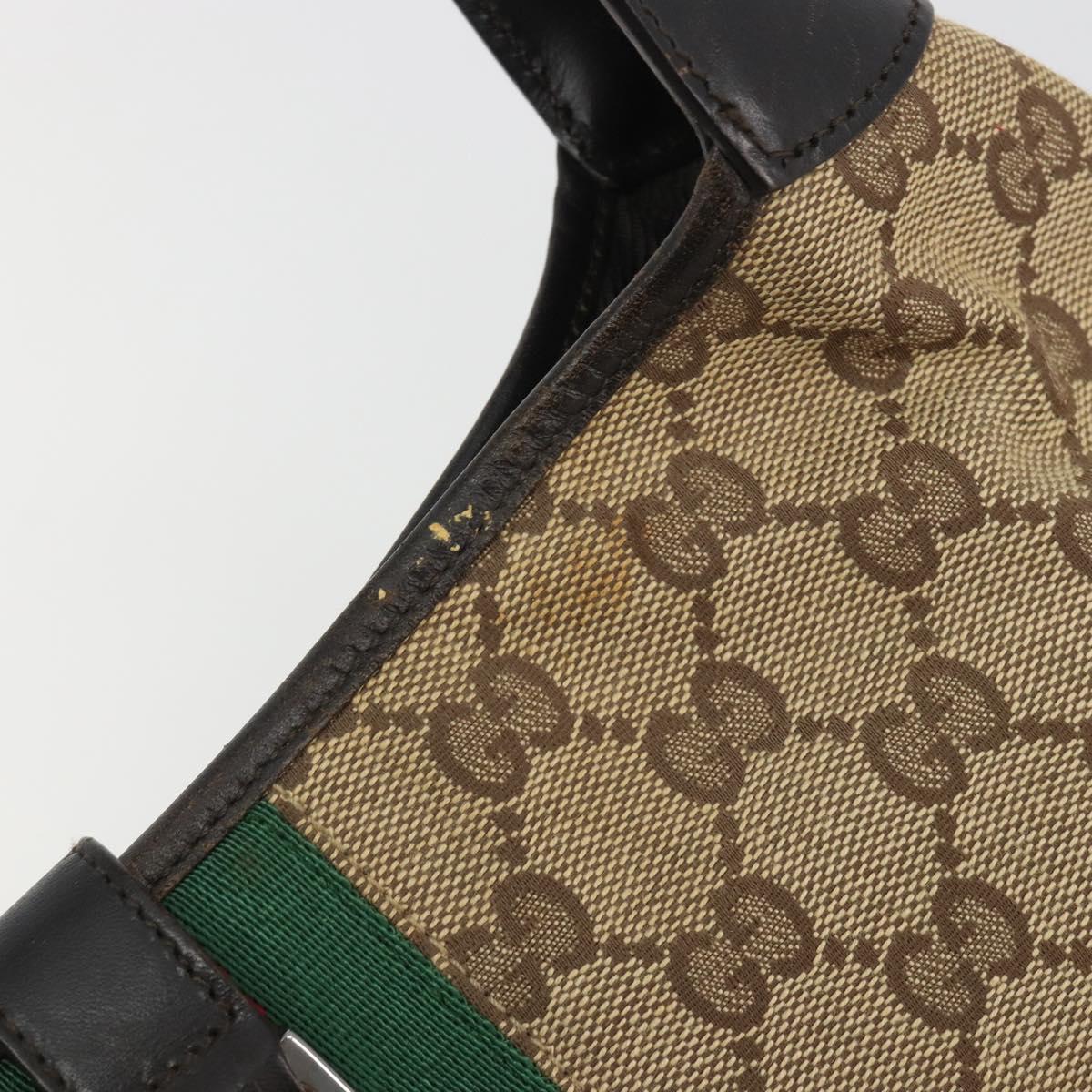 GUCCI GG Canvas Jackie Webb Sherry Line Bag Beige Silver 001 3306 Auth 192743V