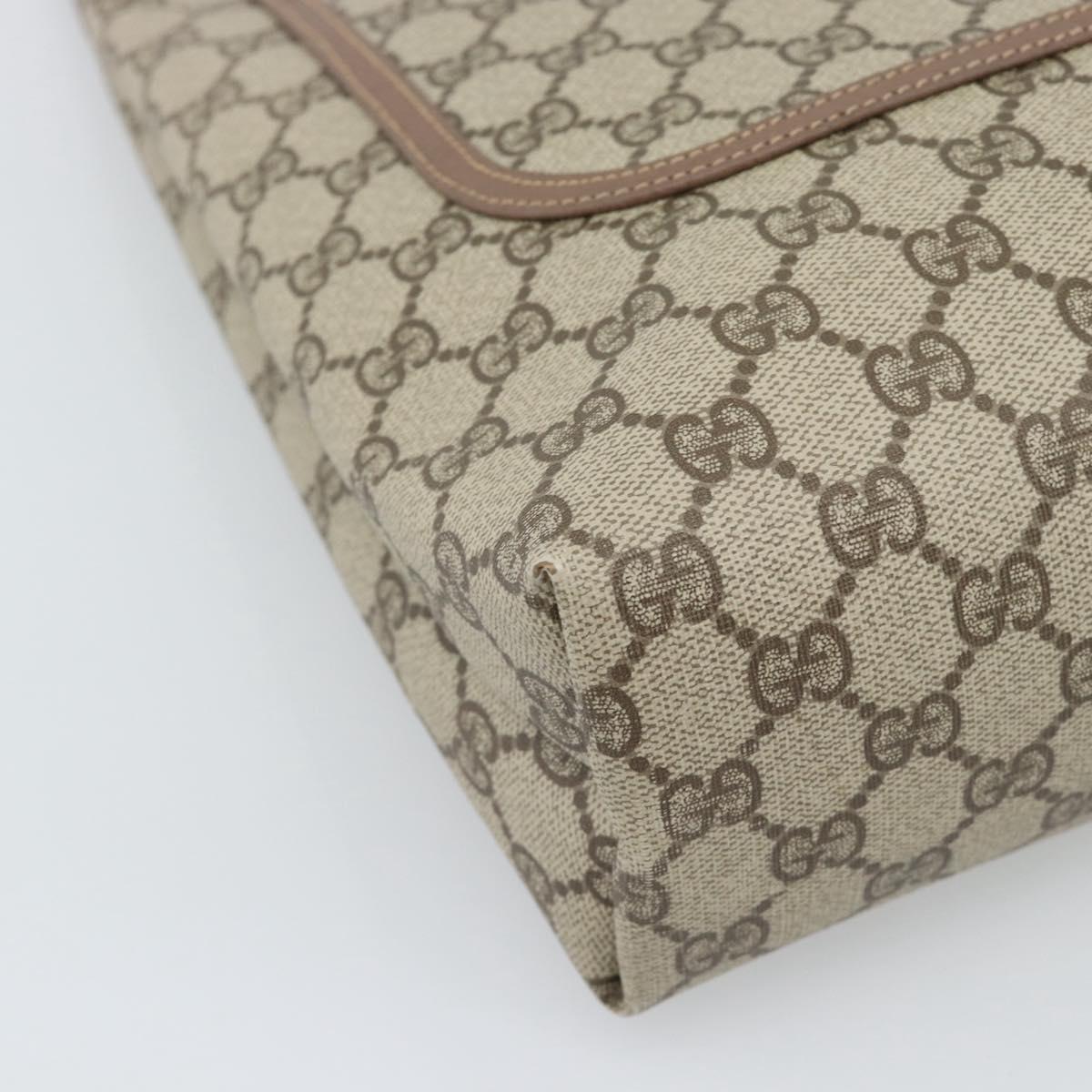 GUCCI GG Supreme Tote Bag PVC Leather Beige Auth 192744
