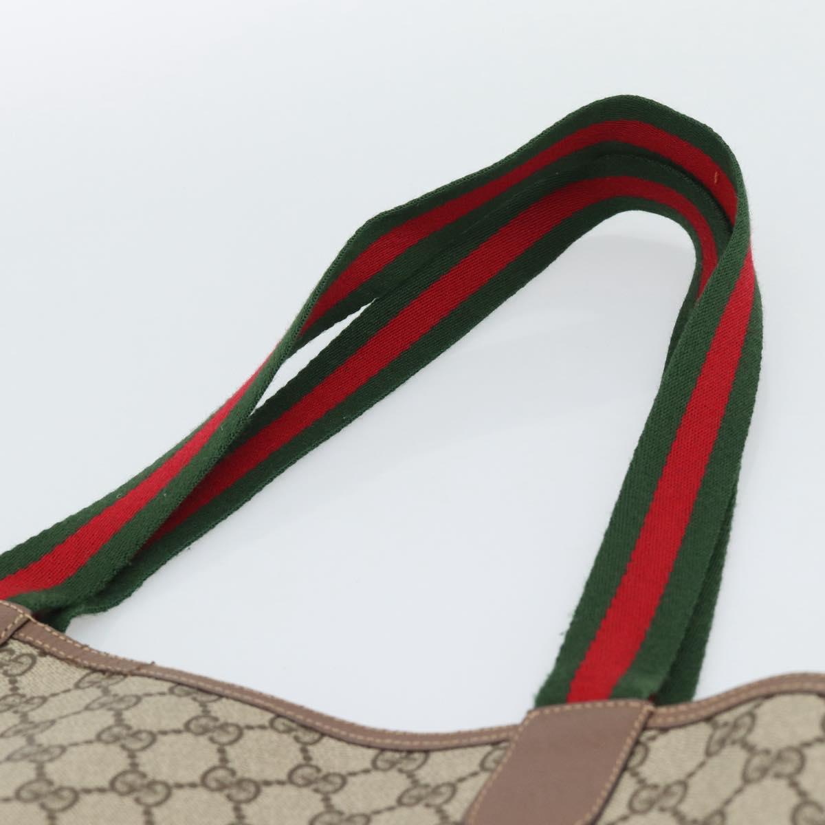 GUCCI GG Supreme Tote Bag PVC Leather Beige Auth 192744