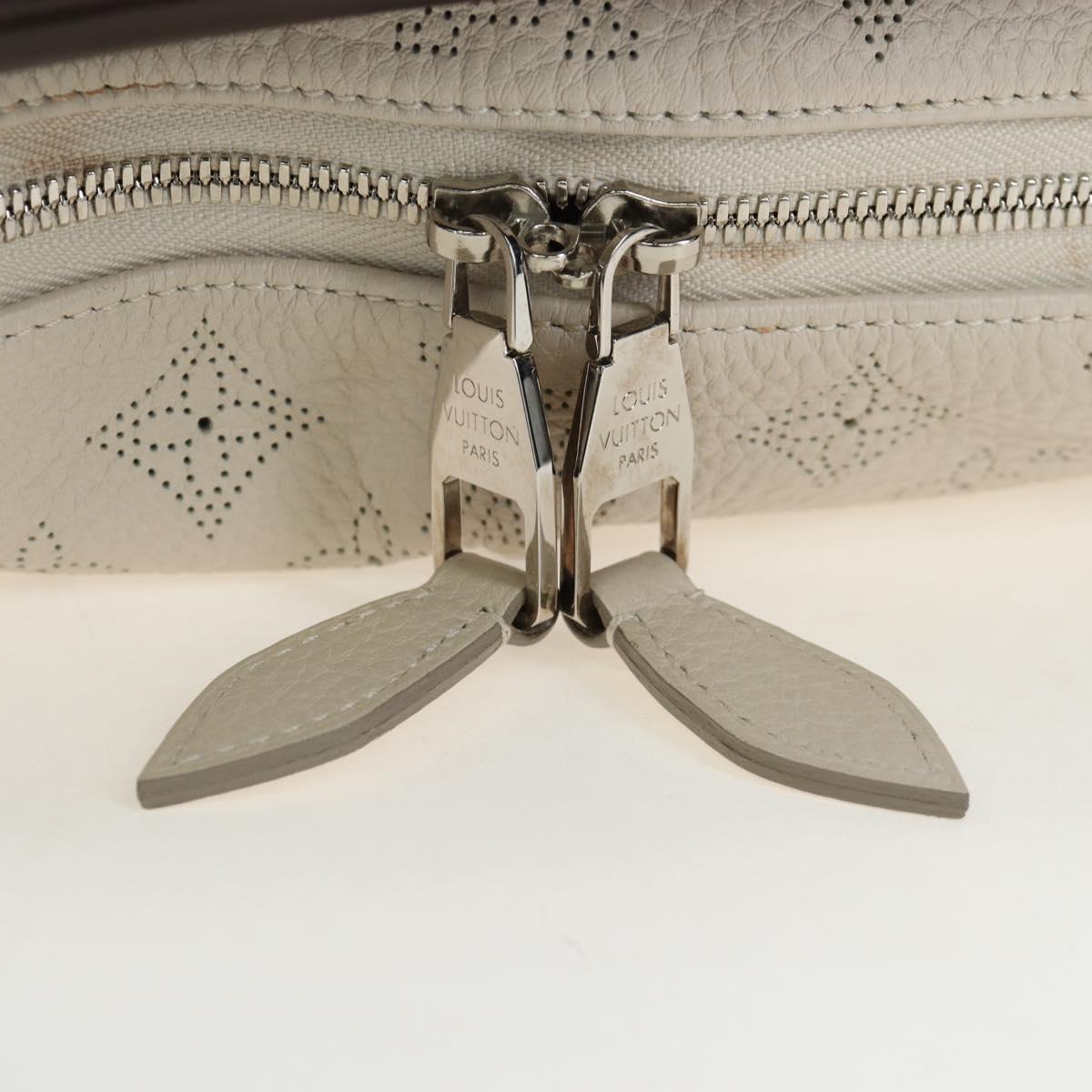 LOUIS VUITTON Mahina Selene MM Bag Leather Beige Sabre M97141 LV Auth 192746V