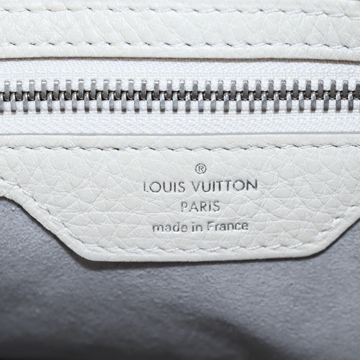 LOUIS VUITTON Mahina Selene MM Bag Leather Beige Sabre M97141 LV Auth 192746V