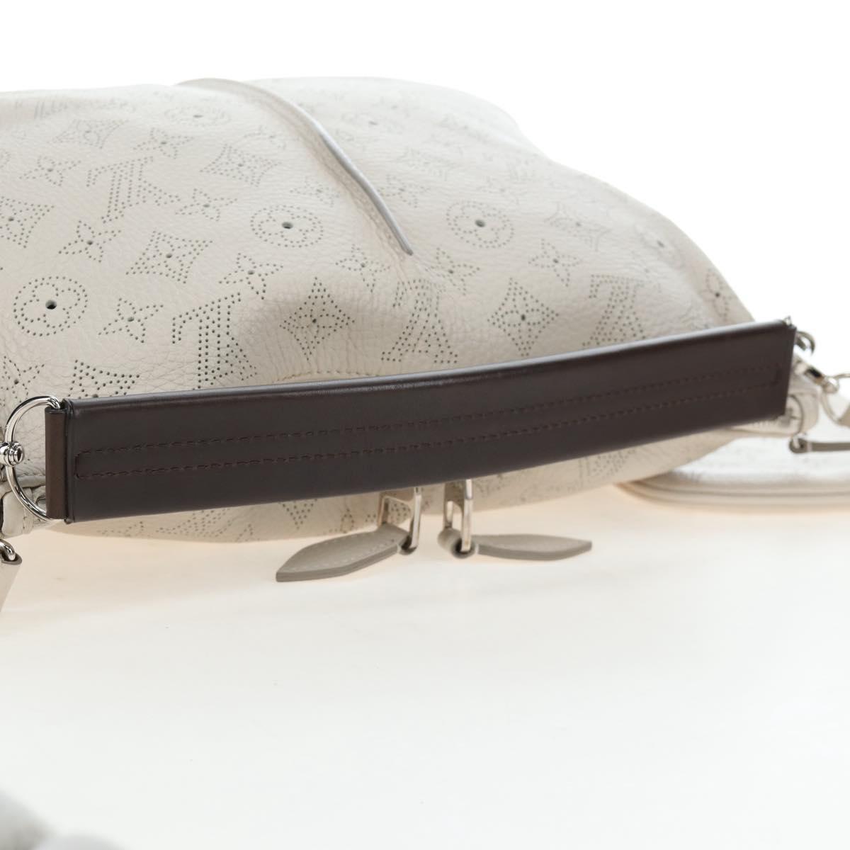 LOUIS VUITTON Mahina Selene MM Bag Leather Beige Sabre M97141 LV Auth 192746V