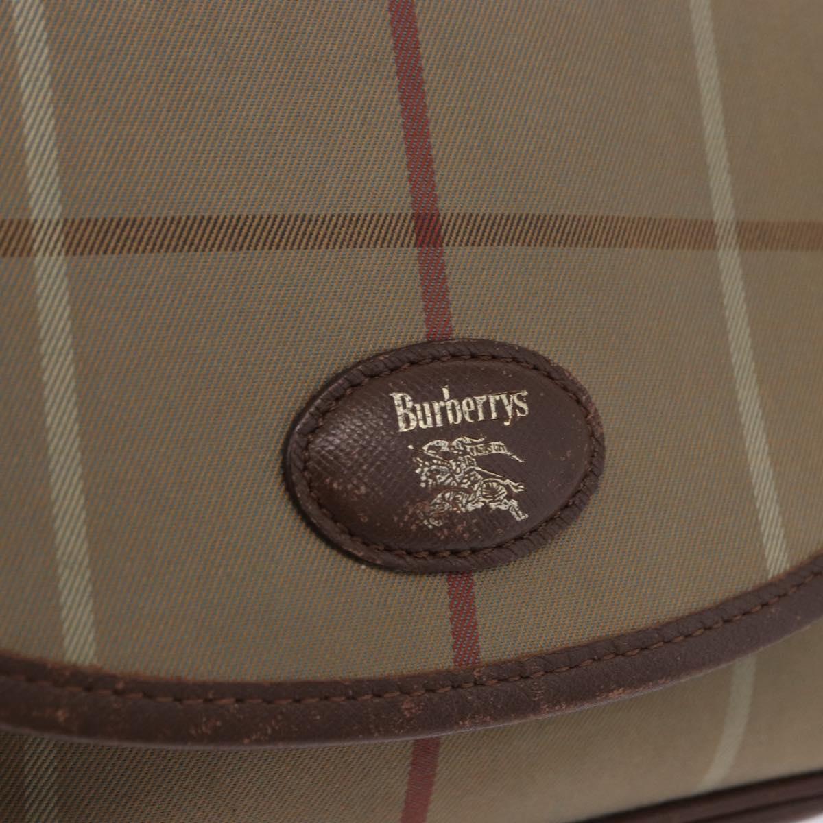 Burberrys Nova Check Shoulder Bag Canvas Brown Gold Tone Auth 192747