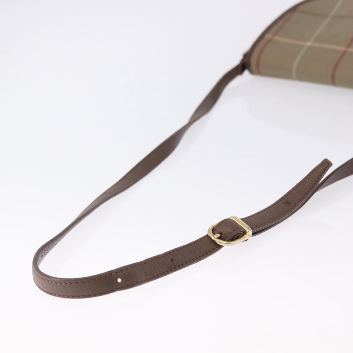 Burberrys Nova Check Shoulder Bag Canvas Brown Gold Tone Auth 192747