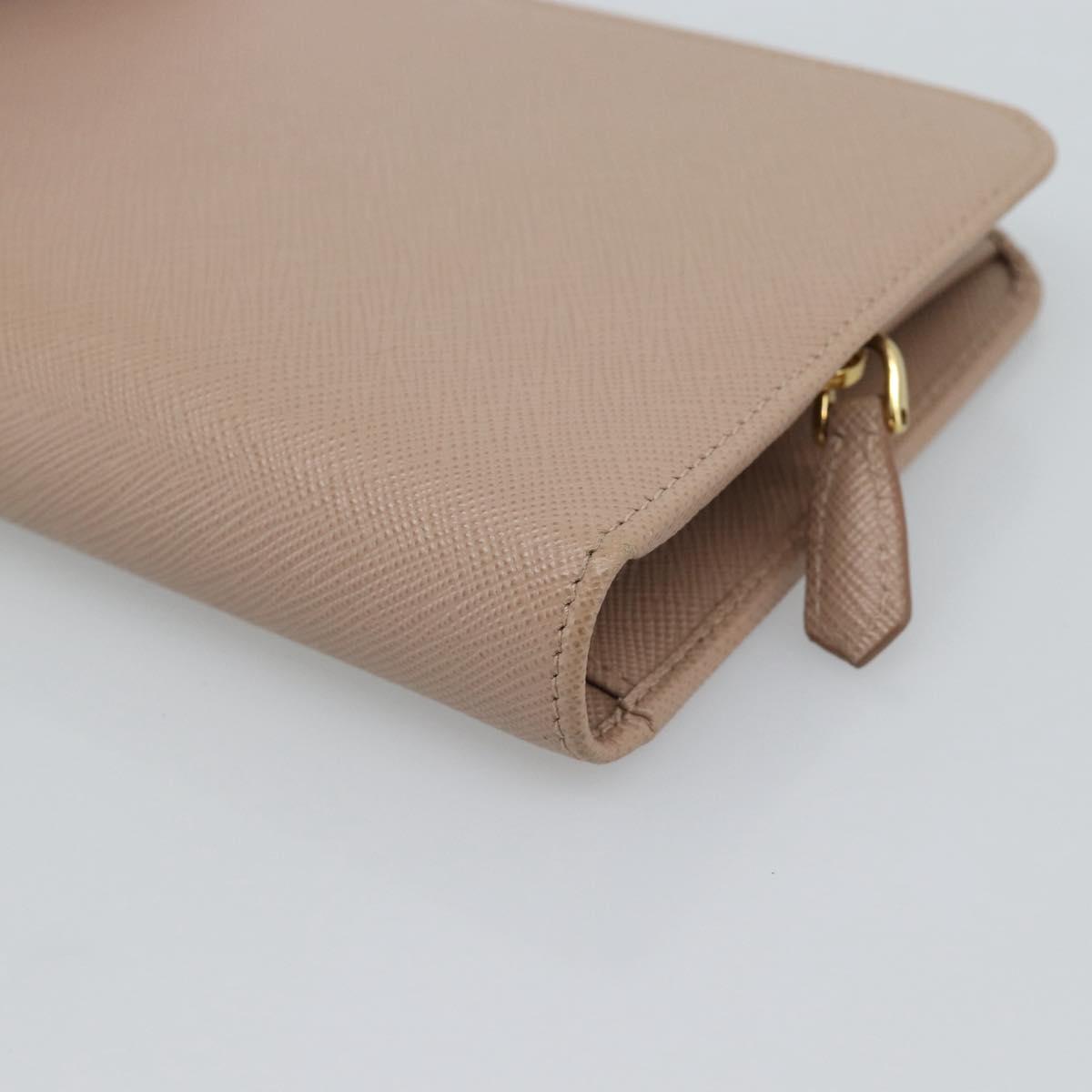 PRADA Long Wallet Safifano leather Pink Gold Tone Auth 192748M
