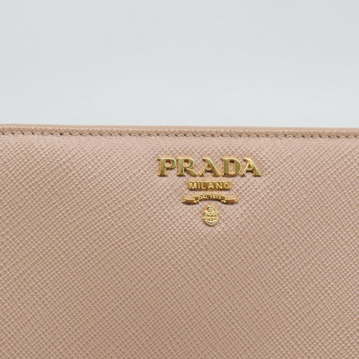 PRADA Long Wallet Safifano leather Pink Gold Tone Auth 192748M