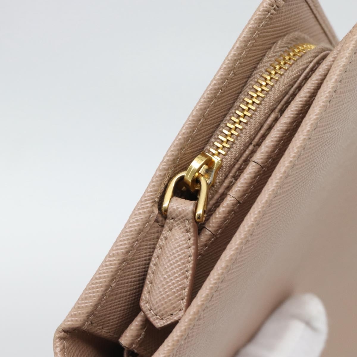 PRADA Long Wallet Safifano leather Pink Gold Tone Auth 192748M