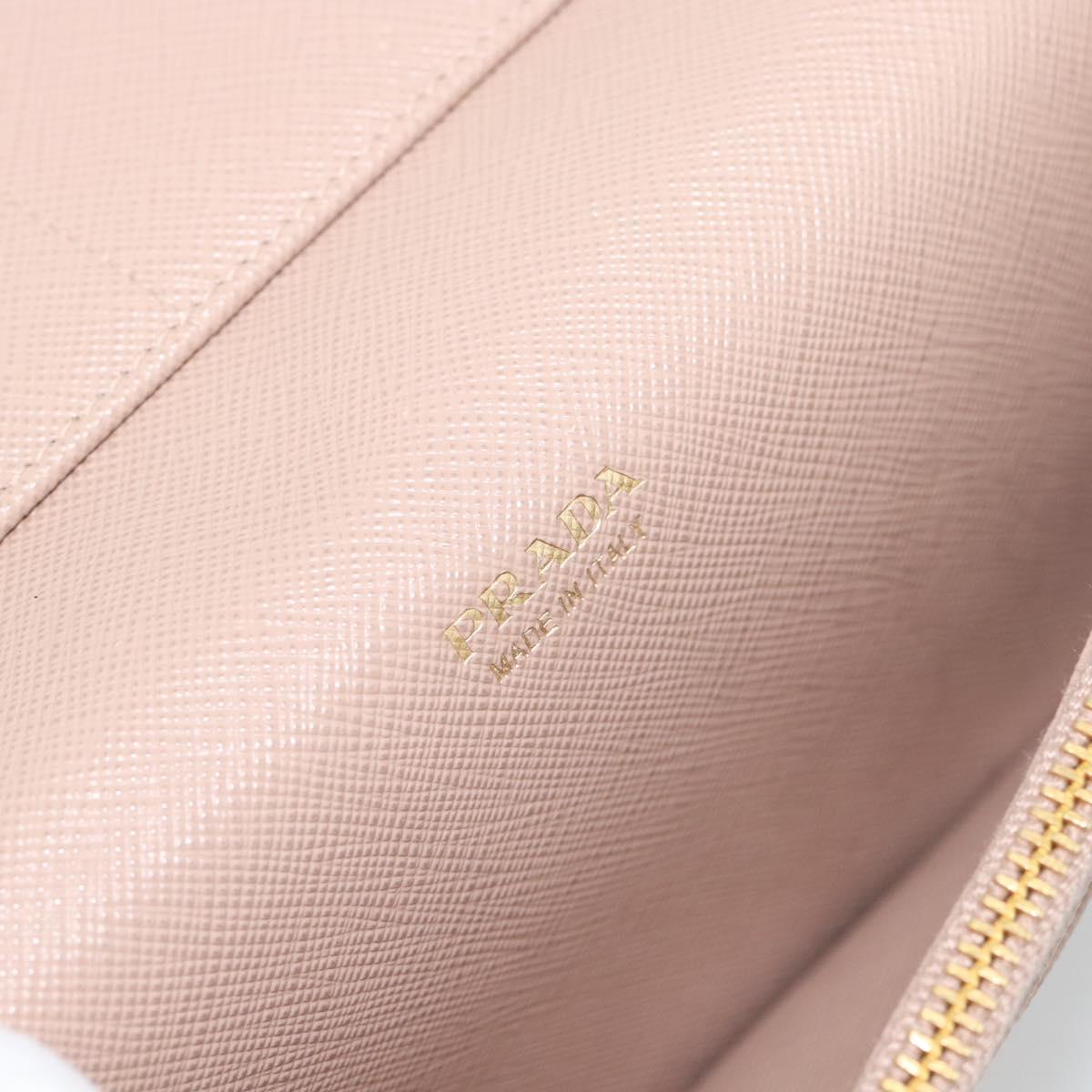 PRADA Long Wallet Safifano leather Pink Gold Tone Auth 192748M