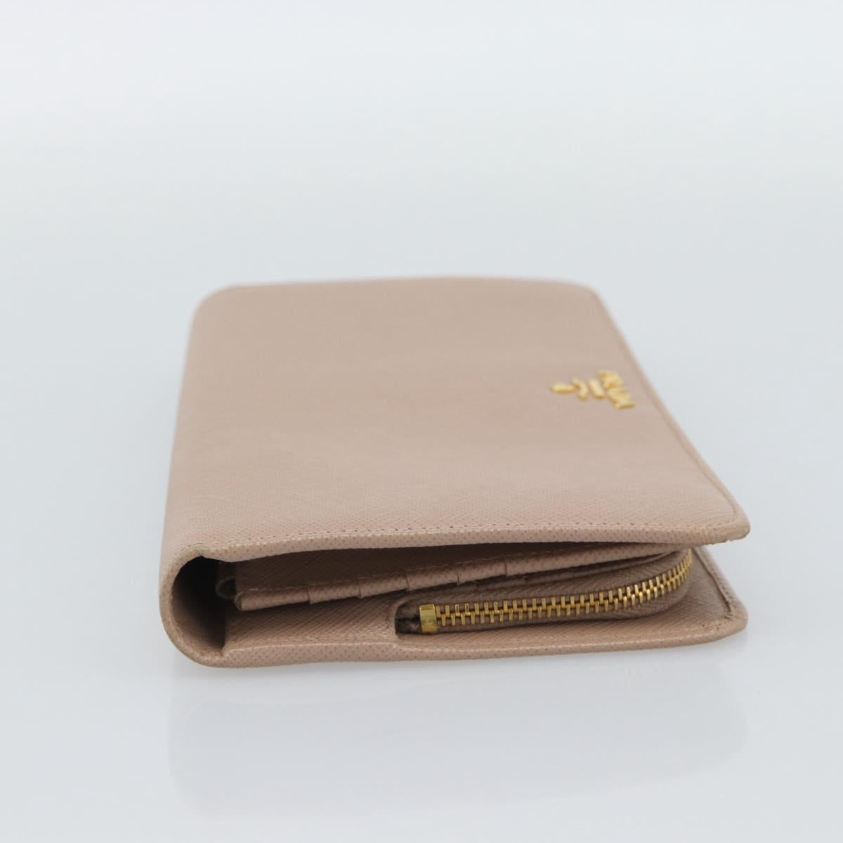 PRADA Long Wallet Safifano leather Pink Gold Tone Auth 192748M