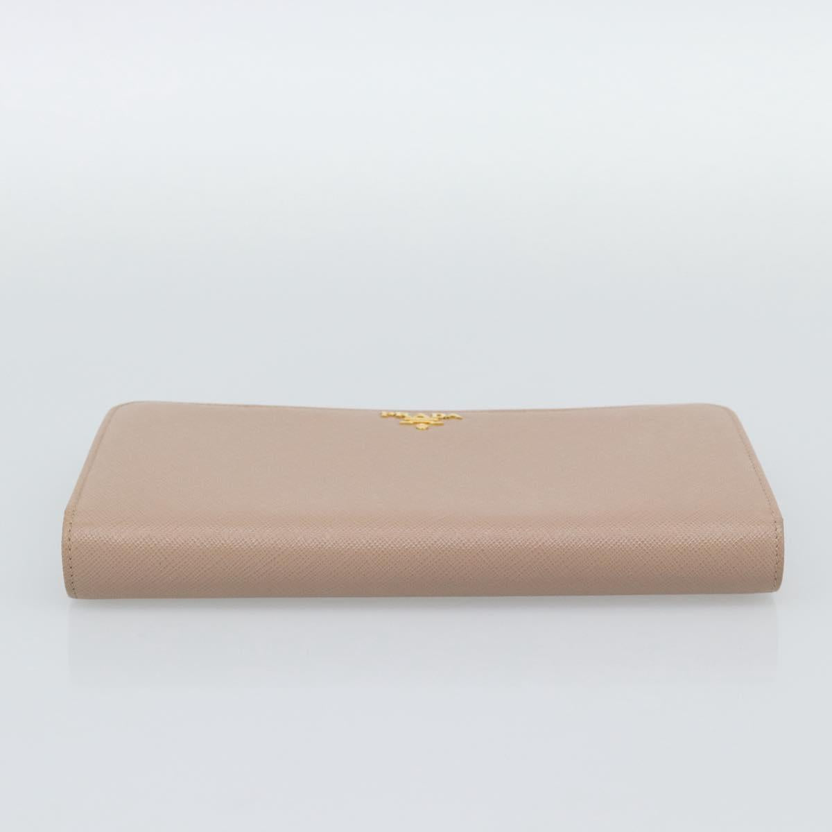 PRADA Long Wallet Safifano leather Pink Gold Tone Auth 192748M