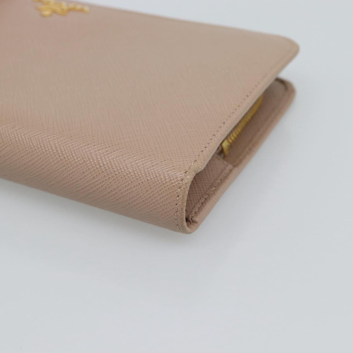 PRADA Long Wallet Safifano leather Pink Gold Tone Auth 192748M