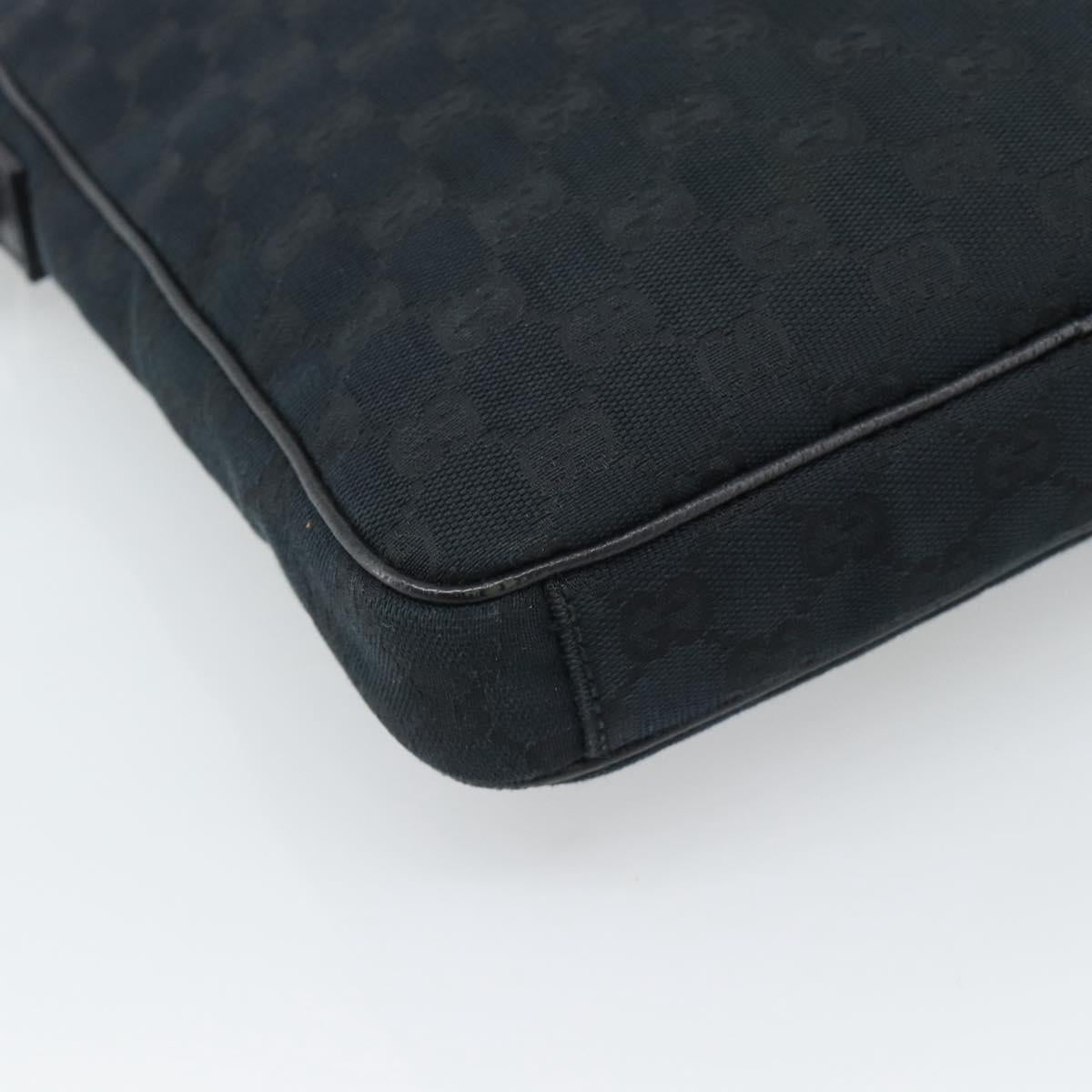 GUCCI GG Canvas Shoulder Bag Black Silver 92551 Auth 192749